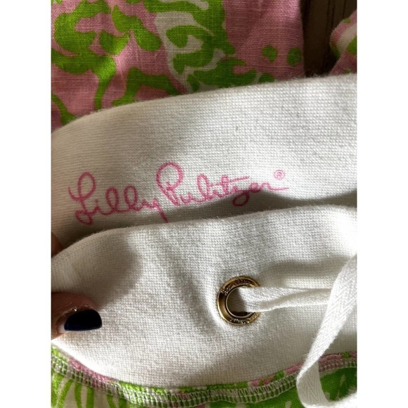 Lilly Pulitzer The Beach Sun Lions Green Pink Linen Pants XS - Picture 5 of 6